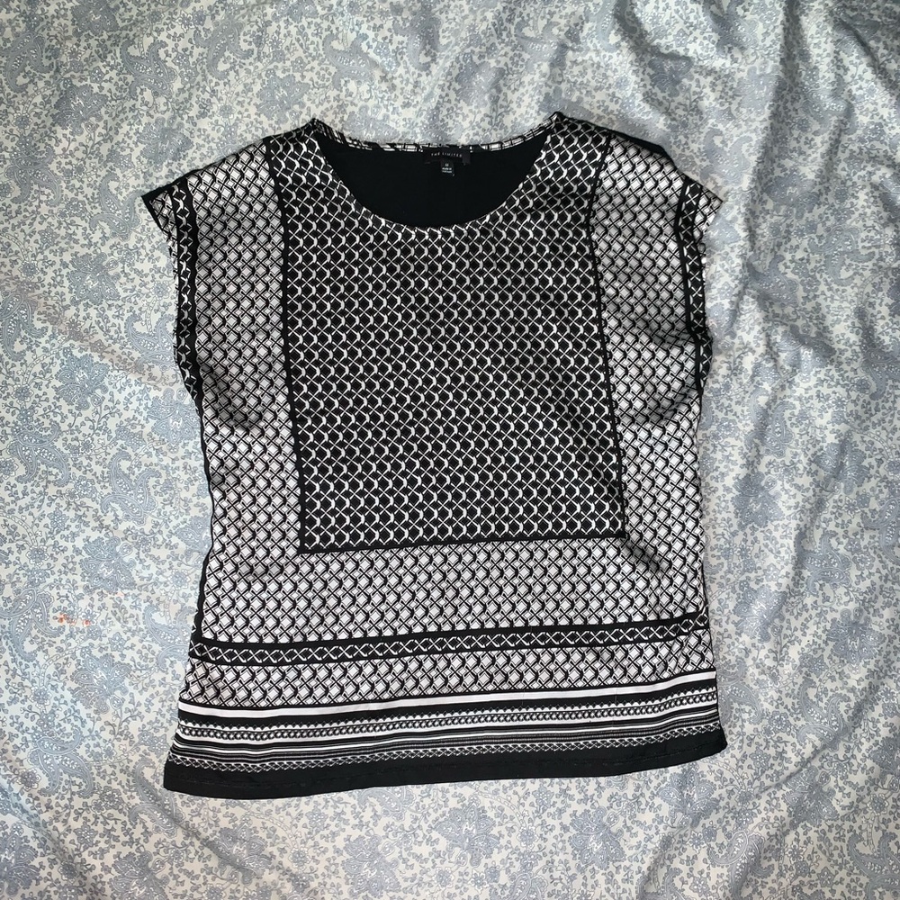 The Limited White and black Sz M Blouse
